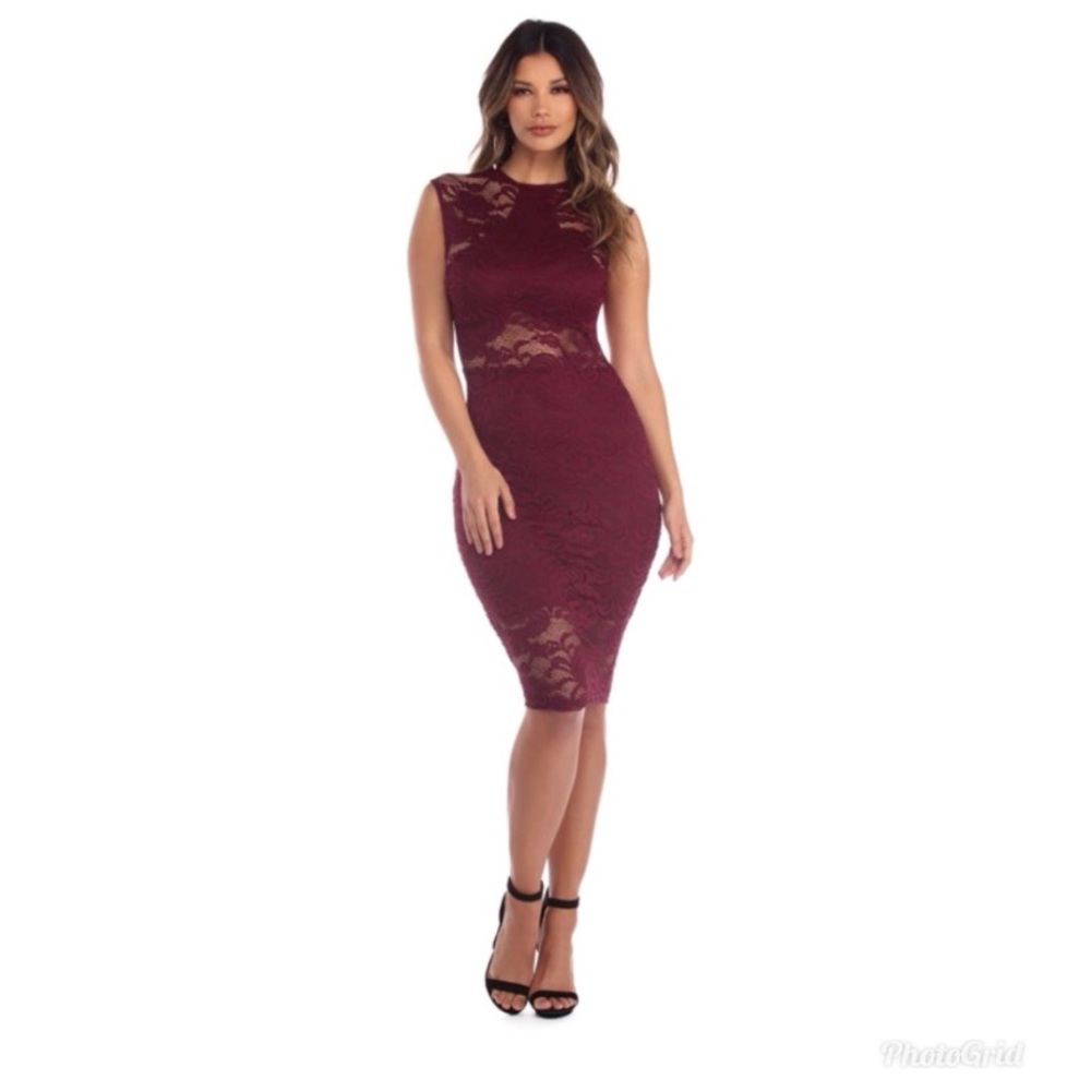 Burgundy Lace Dress